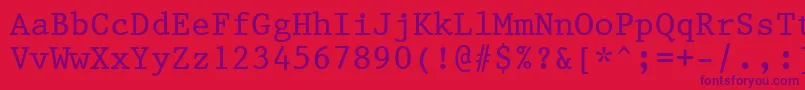 Prestige12PitchBt Font – Purple Fonts on Red Background
