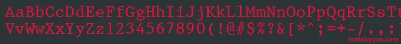 Prestige12PitchBt Font – Red Fonts on Black Background
