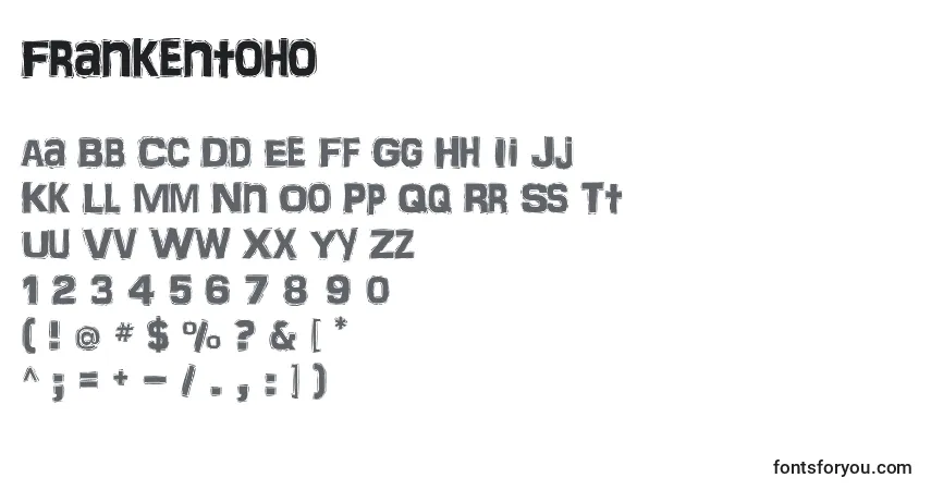 Schriftart Frankentoho – Alphabet, Zahlen, spezielle Symbole