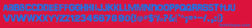 Frankentoho Font – Blue Fonts on Red Background