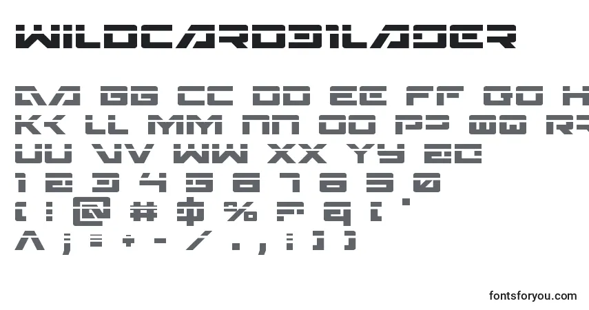 Schriftart Wildcard31laser – Alphabet, Zahlen, spezielle Symbole