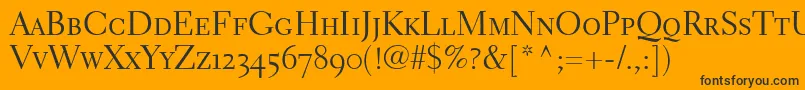 ElectraLhRegularSmallCapsOldstyleFigures Font – Black Fonts on Orange Background
