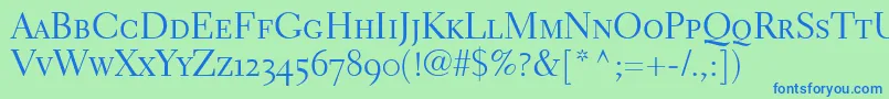 ElectraLhRegularSmallCapsOldstyleFigures Font – Blue Fonts on Green Background