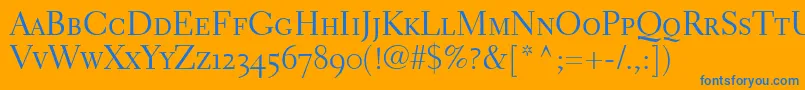 ElectraLhRegularSmallCapsOldstyleFigures Font – Blue Fonts on Orange Background