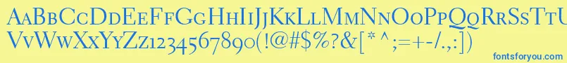 ElectraLhRegularSmallCapsOldstyleFigures Font – Blue Fonts on Yellow Background