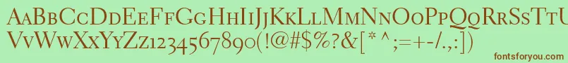 ElectraLhRegularSmallCapsOldstyleFigures Font – Brown Fonts on Green Background