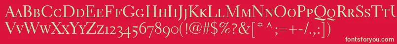 ElectraLhRegularSmallCapsOldstyleFigures Font – Green Fonts on Red Background