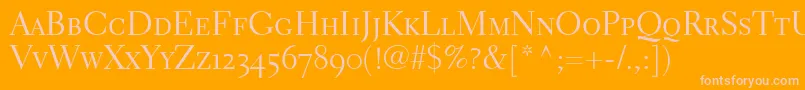 More about ElectraLhRegularSmallCapsOldstyleFigures Font ElectraLhRegularSmallCapsOldstyleFigures Font – Pink Fonts on Orange Background