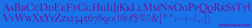 ElectraLhRegularSmallCapsOldstyleFigures Font – Purple Fonts on Blue Background