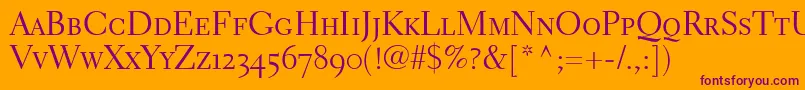 ElectraLhRegularSmallCapsOldstyleFigures Font – Purple Fonts on Orange Background