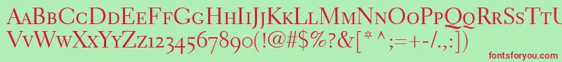 ElectraLhRegularSmallCapsOldstyleFigures Font – Red Fonts on Green Background