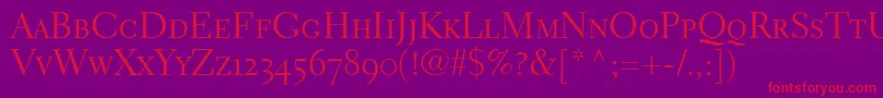 ElectraLhRegularSmallCapsOldstyleFigures Font – Red Fonts on Purple Background