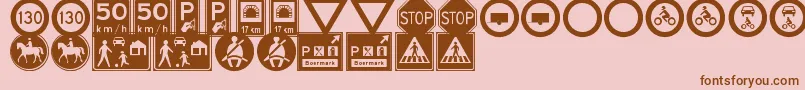 TrafficSignsTfb Font – Brown Fonts on Pink Background