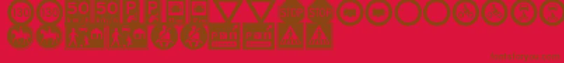 TrafficSignsTfb Font – Brown Fonts on Red Background