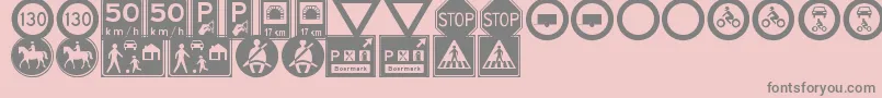 TrafficSignsTfb-Schriftart – Graue Schriften auf rosa Hintergrund
