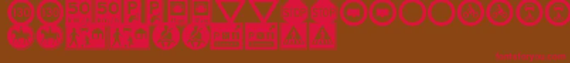 TrafficSignsTfb Font – Red Fonts on Brown Background