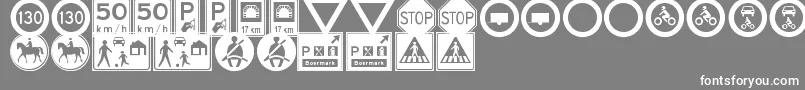 Шрифт TrafficSignsTfb – белые шрифты на сером фоне