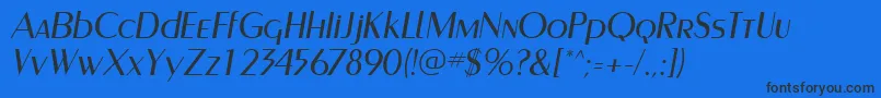 PaqueteSsiItalic Font – Black Fonts on Blue Background