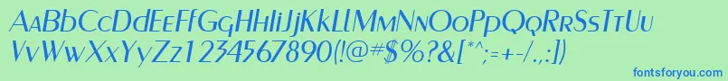 フォントPaqueteSsiItalic – 青い文字は緑の背景です。