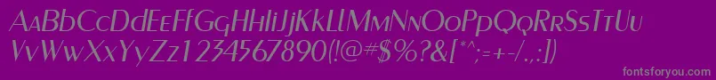 フォントPaqueteSsiItalic – 紫の背景に灰色の文字