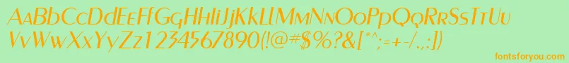 PaqueteSsiItalic Font – Orange Fonts on Green Background