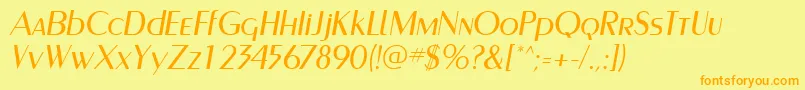 PaqueteSsiItalic Font – Orange Fonts on Yellow Background