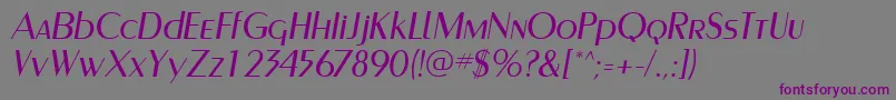 Шрифт PaqueteSsiItalic – фиолетовые шрифты на сером фоне