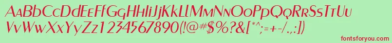 PaqueteSsiItalic Font – Red Fonts on Green Background