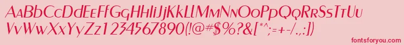 PaqueteSsiItalic-Schriftart – Rote Schriften auf rosa Hintergrund