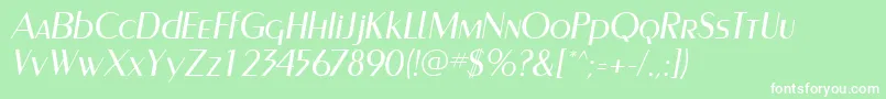 PaqueteSsiItalic Font – White Fonts on Green Background