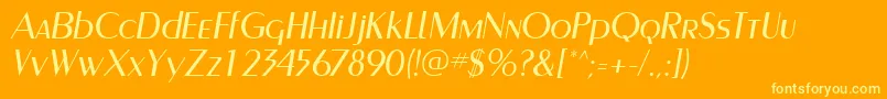 PaqueteSsiItalic Font – Yellow Fonts on Orange Background