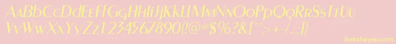 PaqueteSsiItalic Font – Yellow Fonts on Pink Background