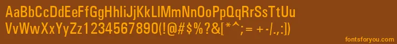 Unvr57x Font – Orange Fonts on Brown Background