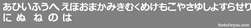 フォントHiraganaTfb – 灰色の背景に白い文字