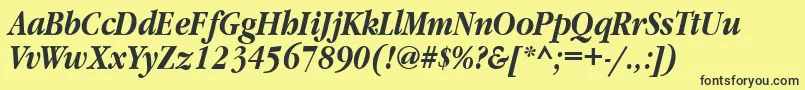 GaramondnarrowettBolditalic Font – Black Fonts on Yellow Background