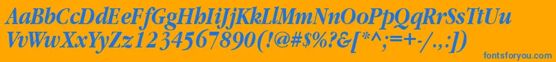 GaramondnarrowettBolditalic Font – Blue Fonts on Orange Background