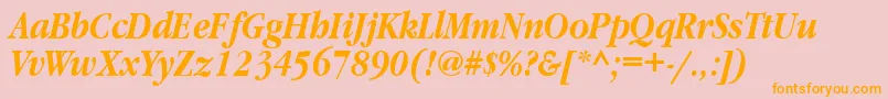 GaramondnarrowettBolditalic Font – Orange Fonts on Pink Background