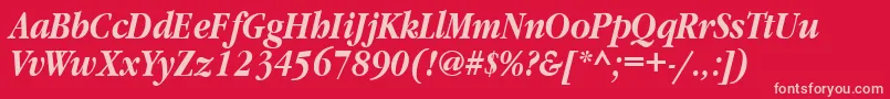 GaramondnarrowettBolditalic Font – Pink Fonts on Red Background