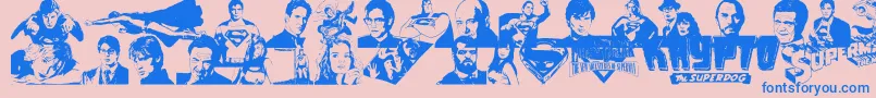 fuente Superman – Fuentes Azules Sobre Fondo Rosa