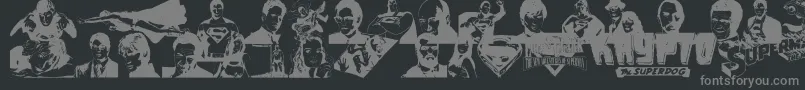 Superman Font – Gray Fonts on Black Background