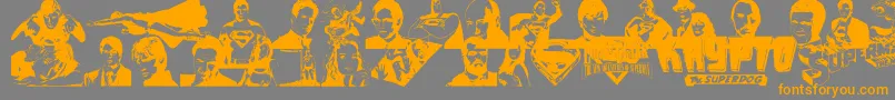 Superman-fontti – oranssit fontit harmaalla taustalla