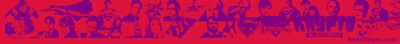 fuente Superman – Fuentes Moradas Sobre Fondo Rojo