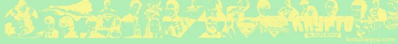 Superman Font – Yellow Fonts on Green Background