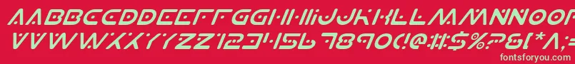 PlanetSItalic Font – Green Fonts on Red Background