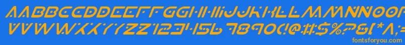 PlanetSItalic Font – Orange Fonts on Blue Background