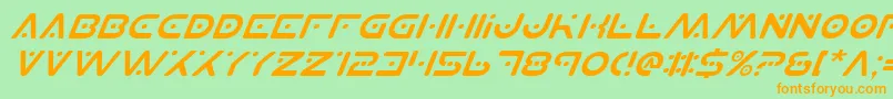 PlanetSItalic Font – Orange Fonts on Green Background