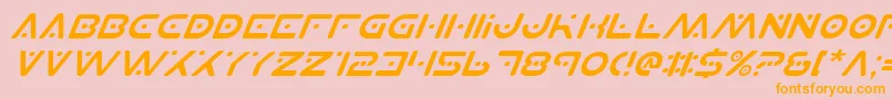 PlanetSItalic Font – Orange Fonts on Pink Background
