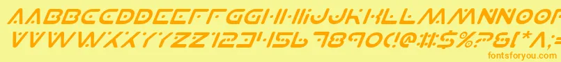 PlanetSItalic Font – Orange Fonts on Yellow Background