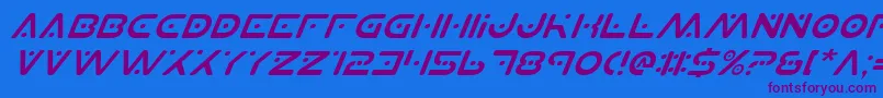 PlanetSItalic Font – Purple Fonts on Blue Background