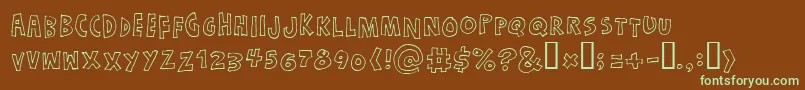 Just Font – Green Fonts on Brown Background